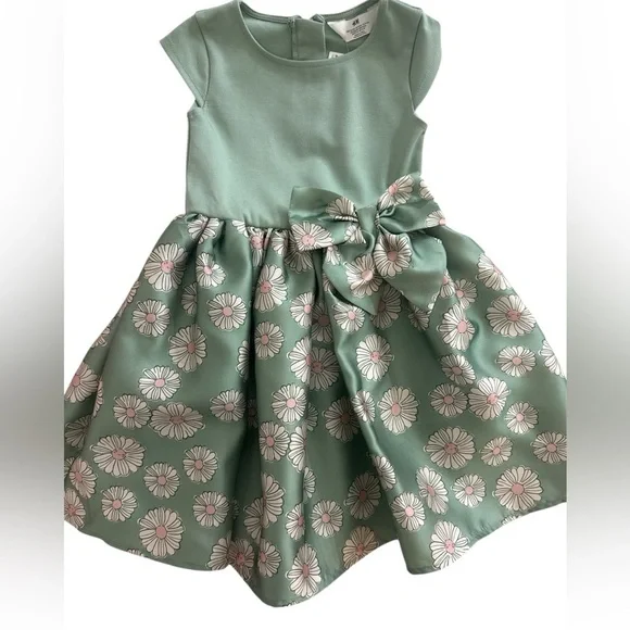 H&M Mint Green Floral Kids Dress - Picture 2 of 6